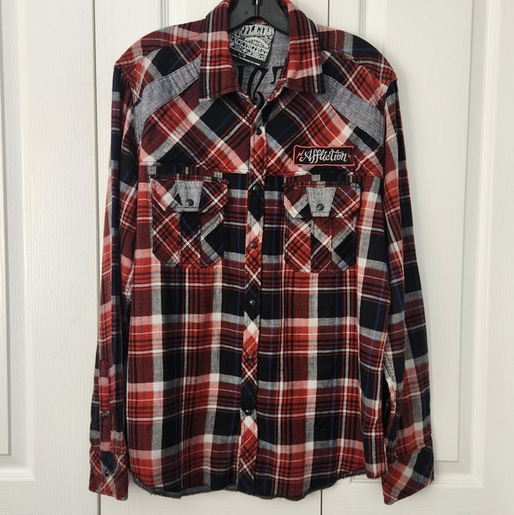 Mens Affliction Large long sleeve shirt - Picture 2 of 11